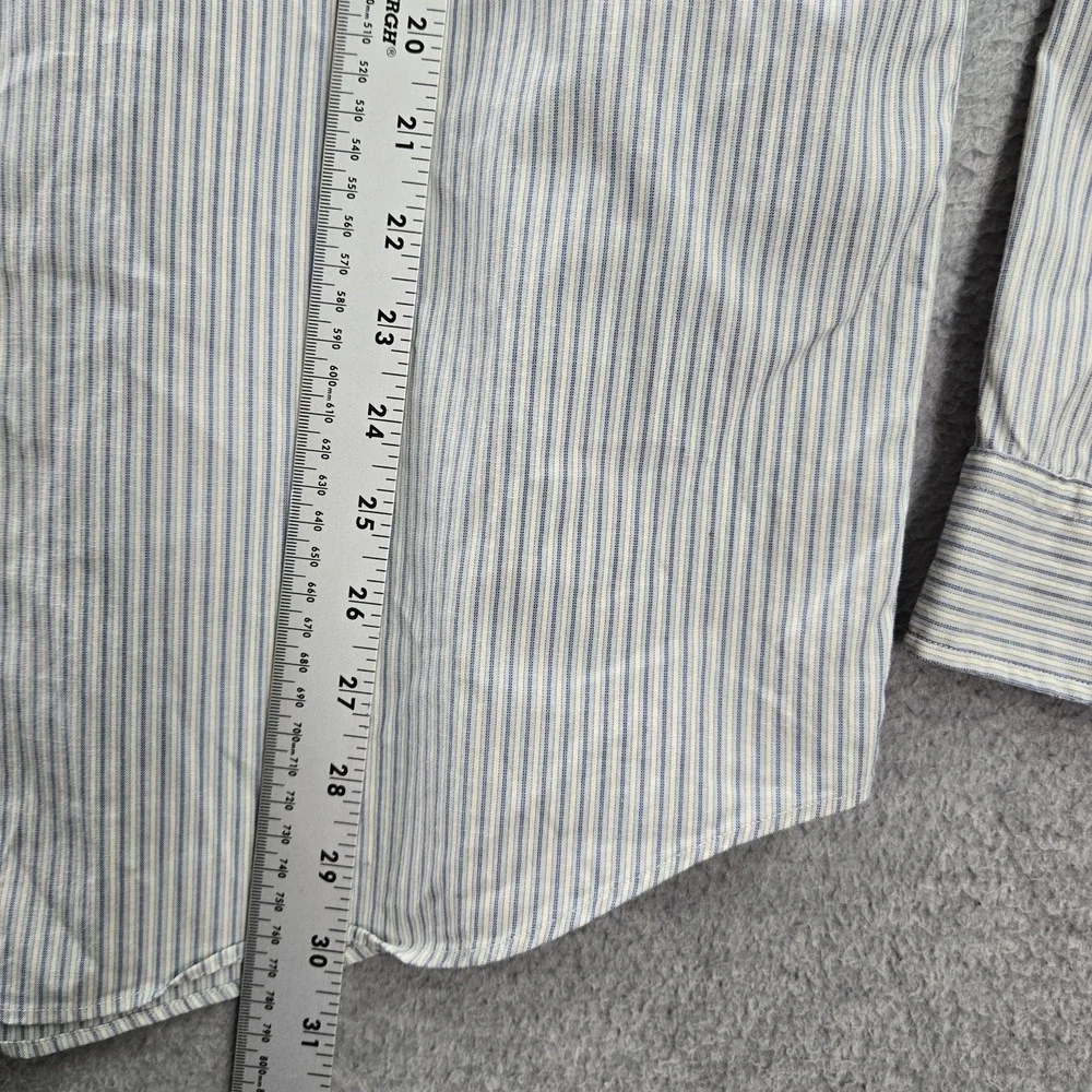 VINTAGE Polo By Ralph Lauren Men Button Up‎ Shirt XL Blue Striped PRL 69 Britain